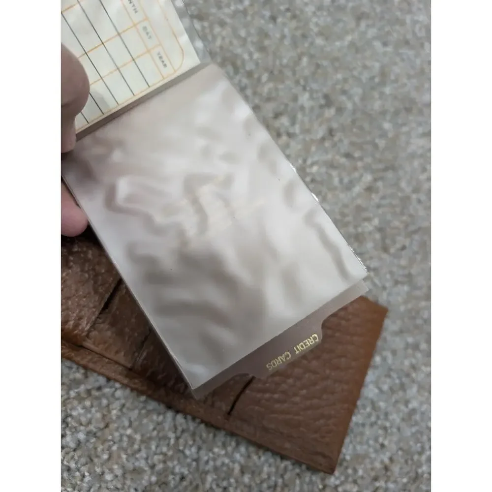 Vintage Rolfs Brown Leather Bifold Wallet Mens 9x3.5 Textured Pebbled Classic